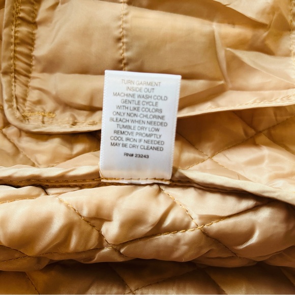 New York & Company Quilted Hooded Jacket | Blush Taupe | Gold Hardware | L - Picture 9 of 9